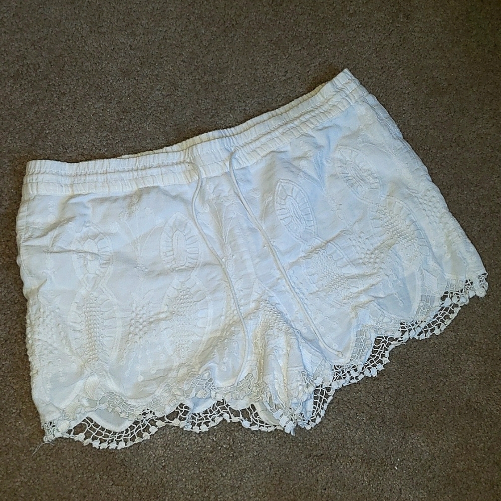 Loft white lace shorts- medium